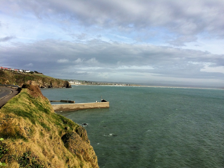 Looking back at tramore form the start of the Copper Coast route 